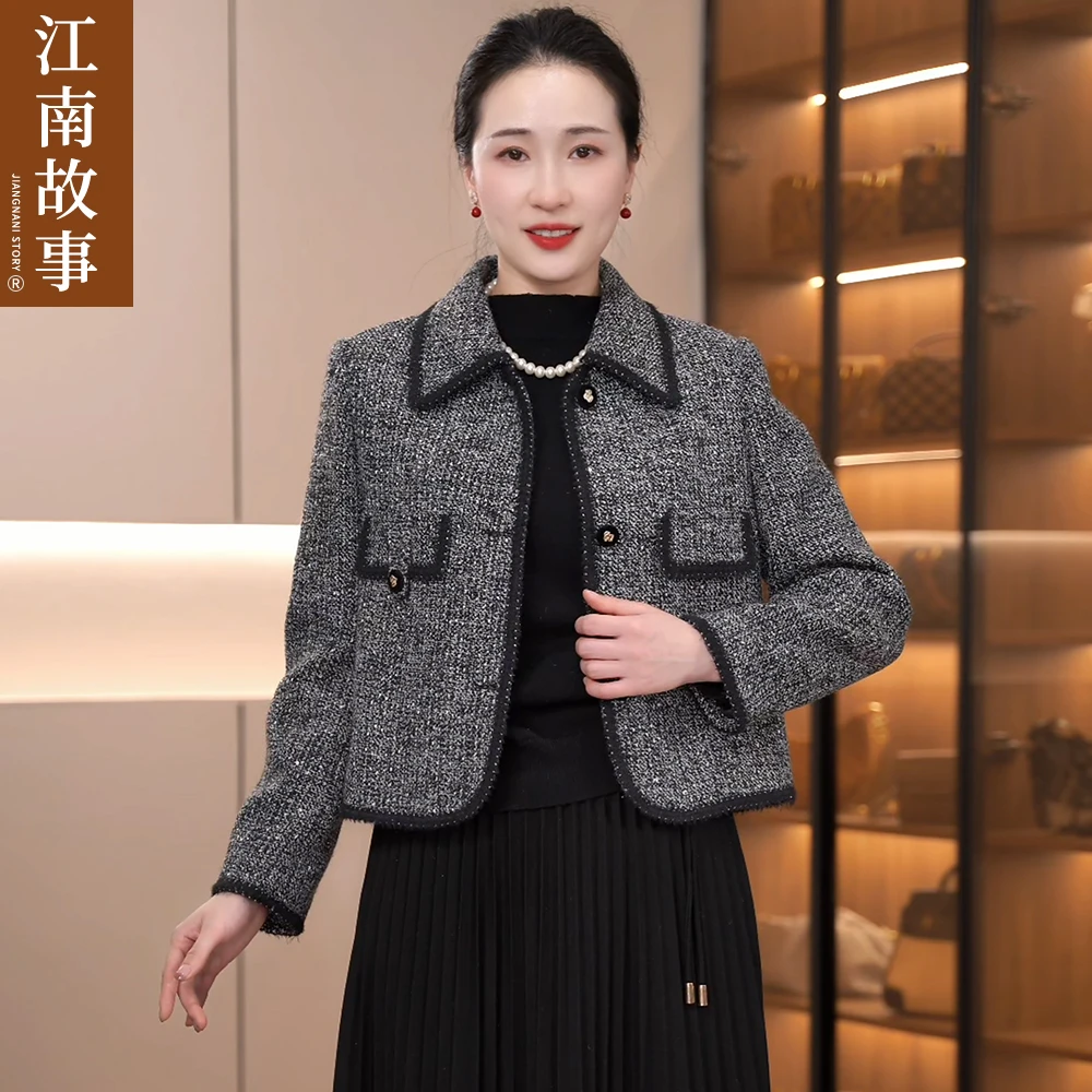 江南故事妈妈装气质时尚中老年轻奢春秋小香风休闲阔太太气质上衣