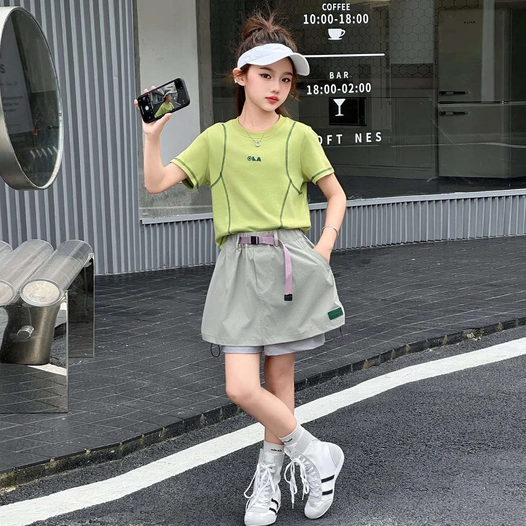 儿童女童夏套装2025新款夏季中大童洋气时髦两件套