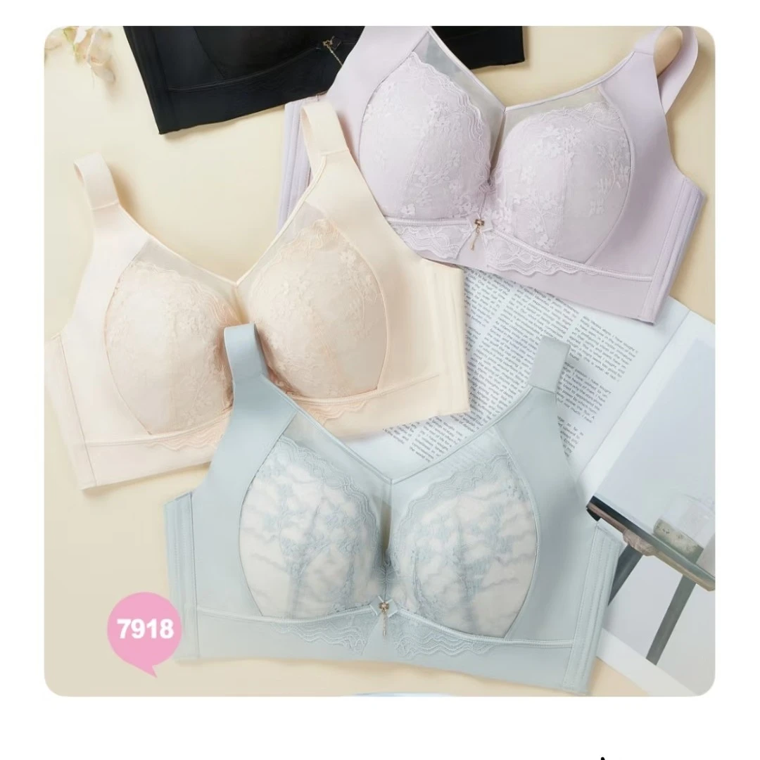 玉姿一族7918D杯薄款大码内衣防下垂侧收副乳大胸显小