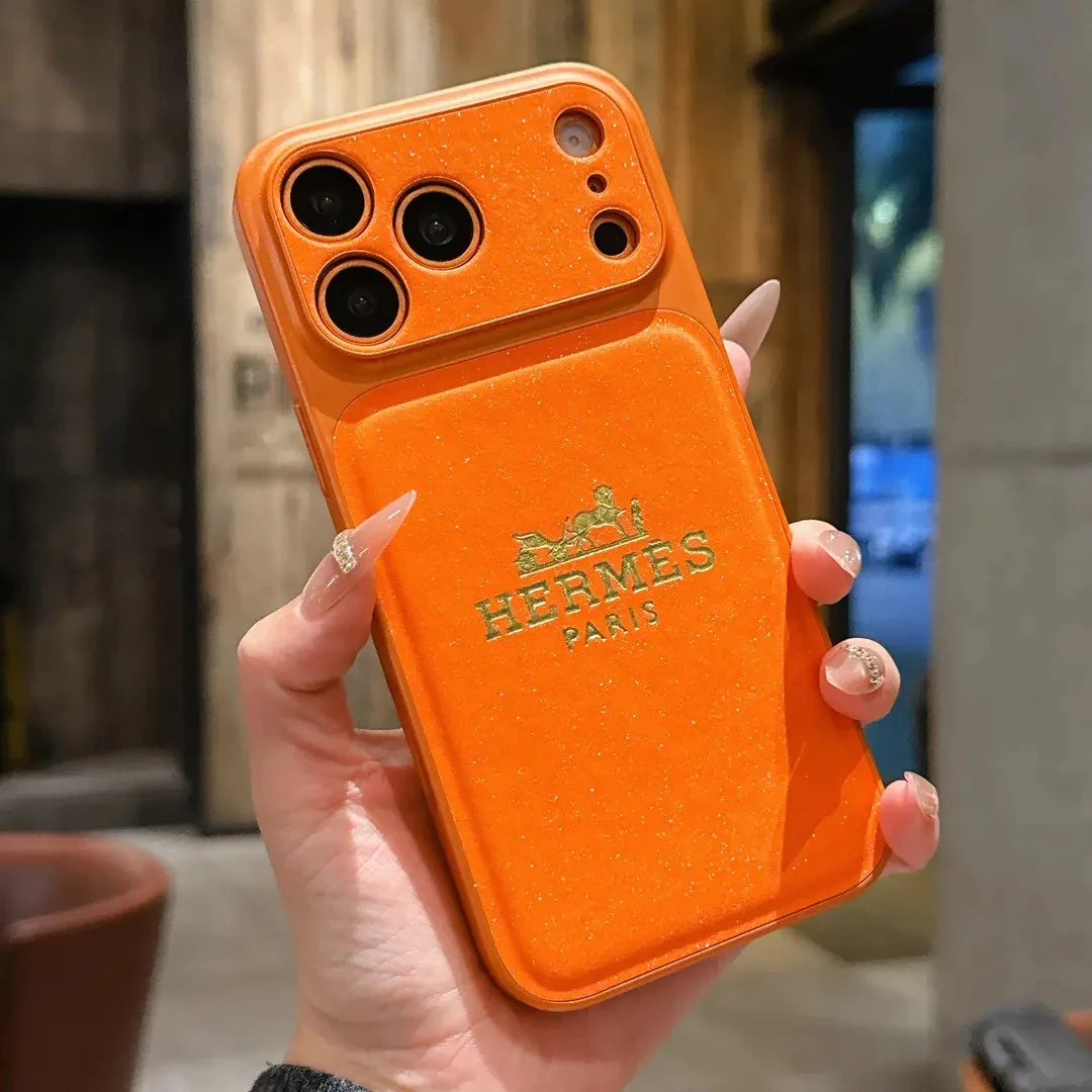 爱马橙适用苹果17promax手机壳新款16秒变闪粉iPhone15潮牌14高级