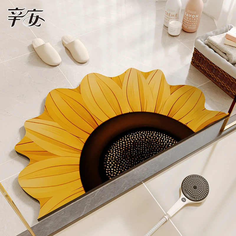 法式卫生间地垫浴室吸水垫硅藻泥速干垫子厕所洗手间门口防滑脚垫