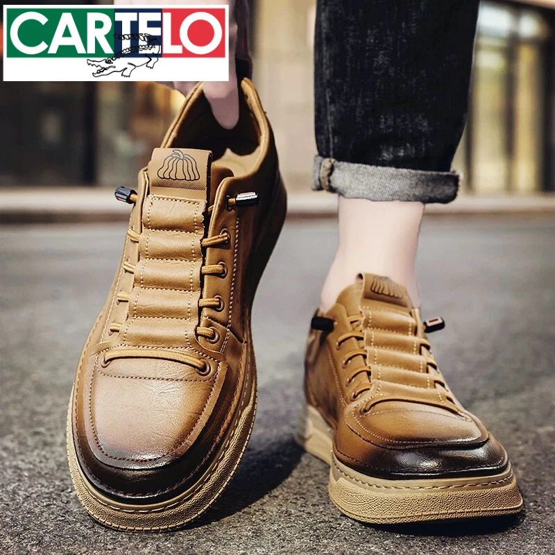 CARTEL鳄鱼板鞋男鞋春季2025新款轻奢潮鞋男款高端休闲皮鞋子男士