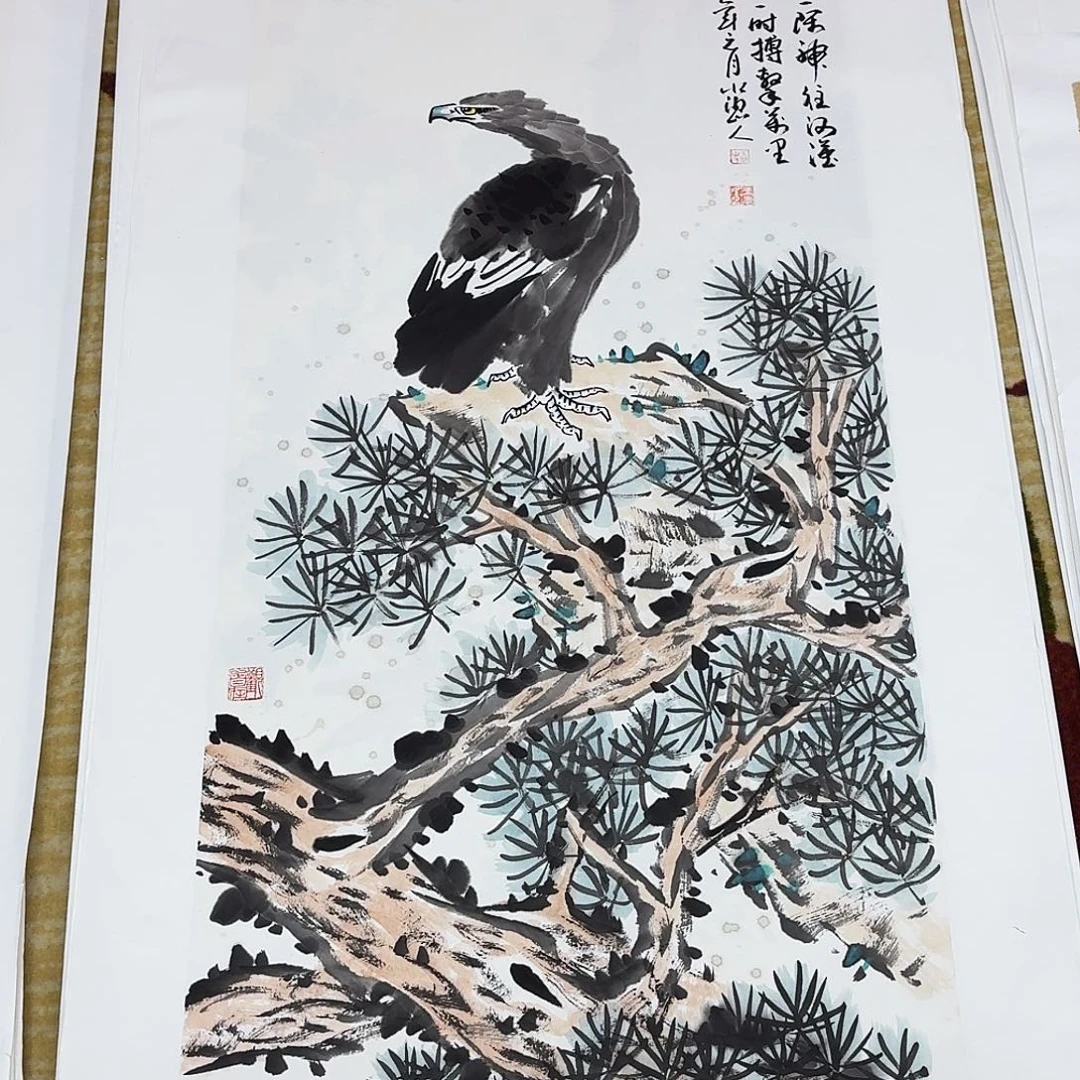 国画三尺整纸手绘作品