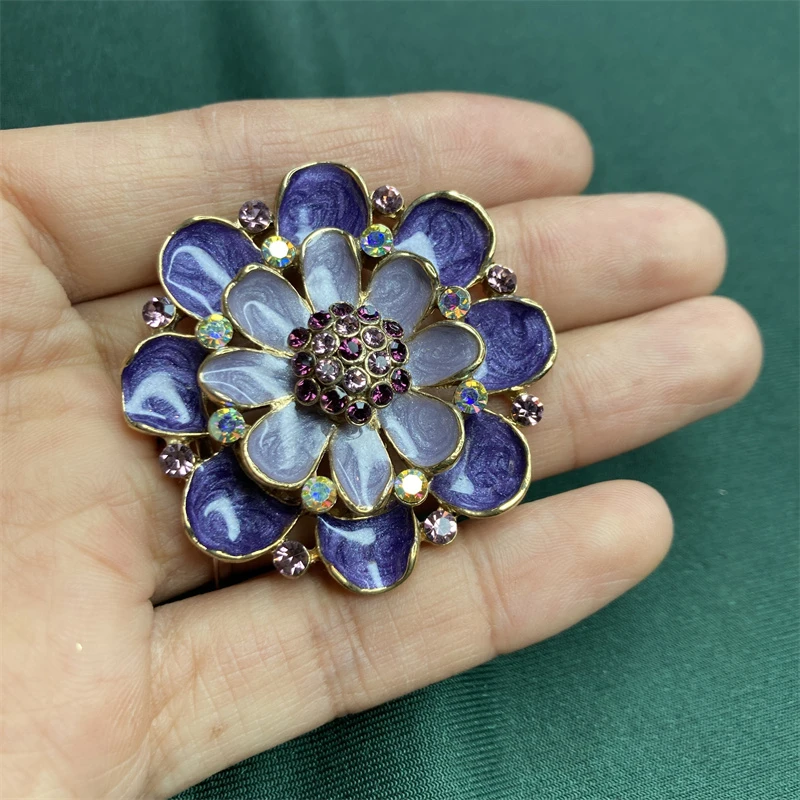 合金胸针 紫色珐琅花朵胸针1-22【2070205-042】