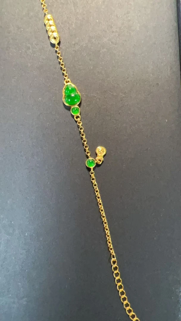 C2255翡翠S925镶嵌精美时尚手链