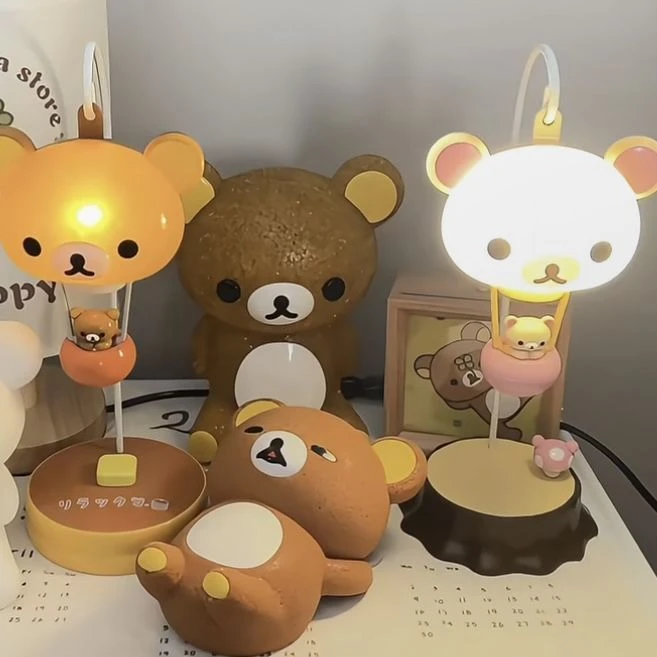 中古sanx森林轻松熊气球灯夜灯轻松熊小夜灯轻松熊桌面小夜灯
