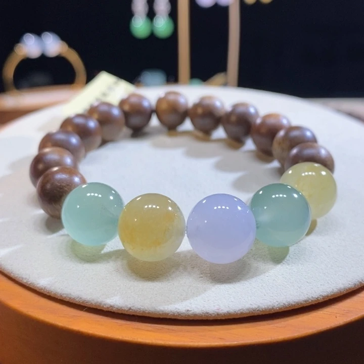 翡翠未镶嵌挂件翡翠冰糖果色手串