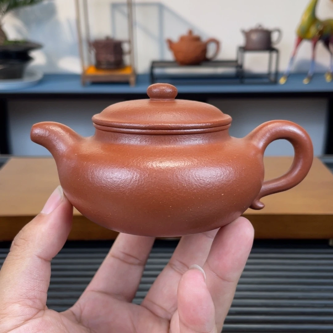 茶壶紫砂红降坡仿古180cc