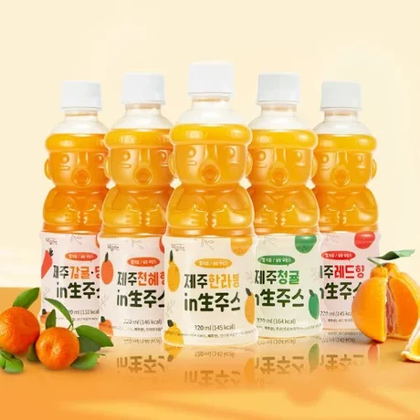 韩国济州岛柑橘生榨多种口味果汁320ml瓶没有添加一滴水好喝