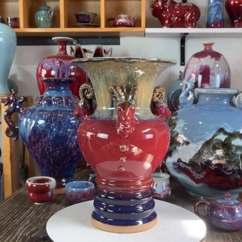 瓷片神垕镇钧瓷艺术高34公分