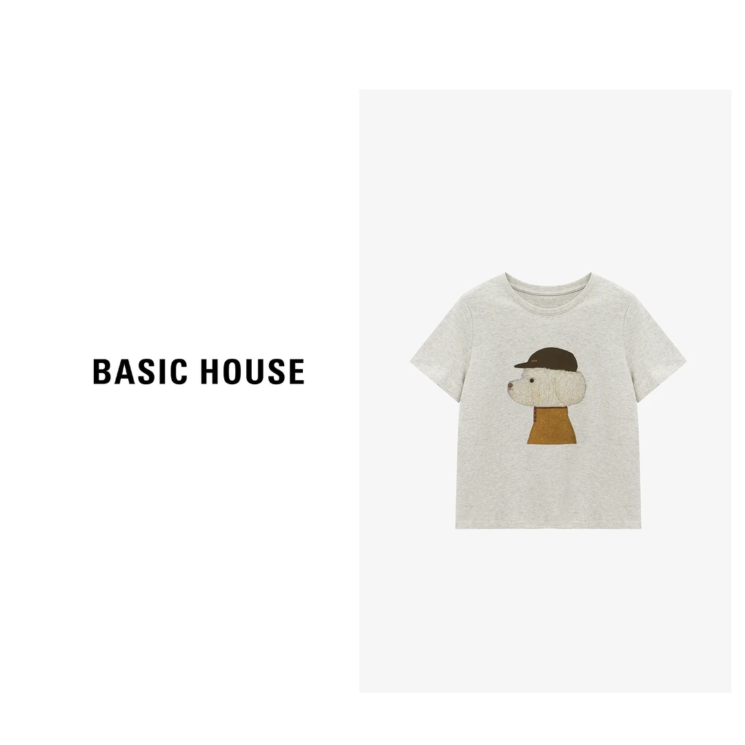Basic House/百家好夏季舒适透气减龄卡通短袖T恤-B0625B5AXS2