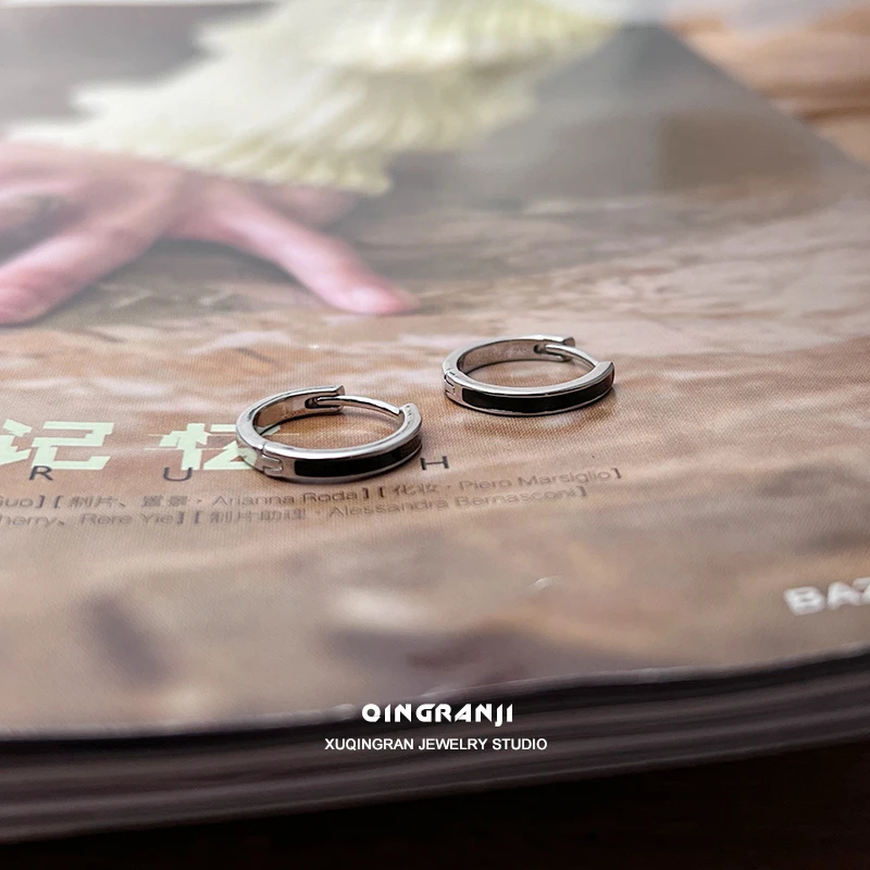 铜合金耳饰 潮流男生配饰黑线耳环痞帅单只高级感男耳环个性礼物