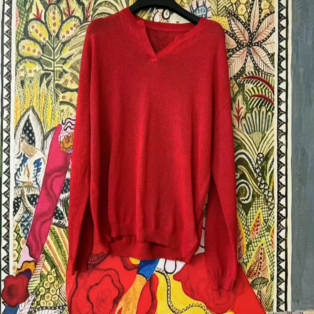 【大G精选】“半熟lady” 高级简约小v领百搭显瘦针织衫上衣