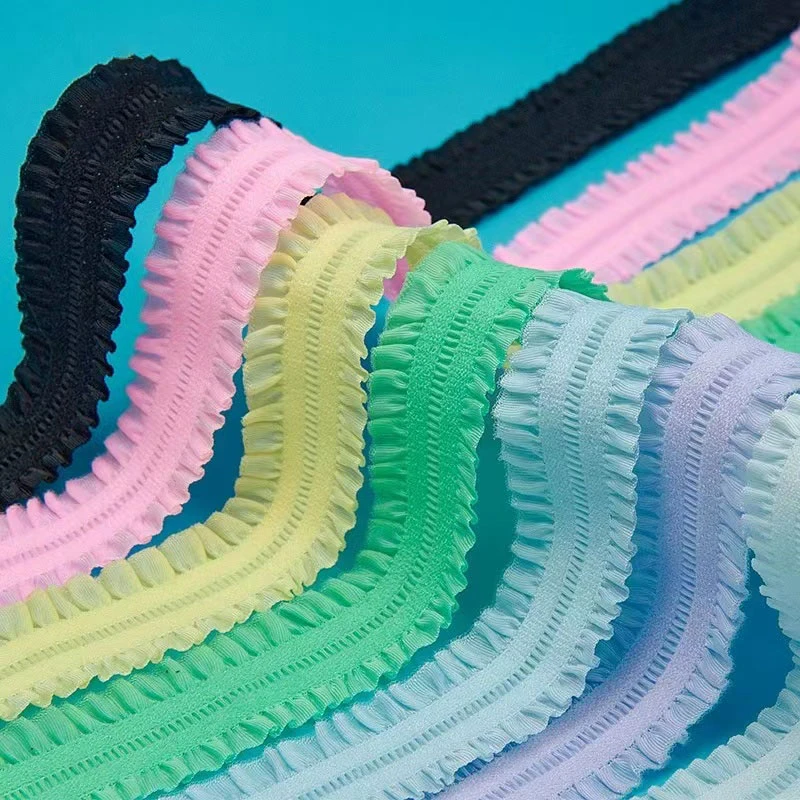 蕾丝木耳花边褶皱弹力娃衣荷叶边婚纱裙边diy手捧花手工发带发夹