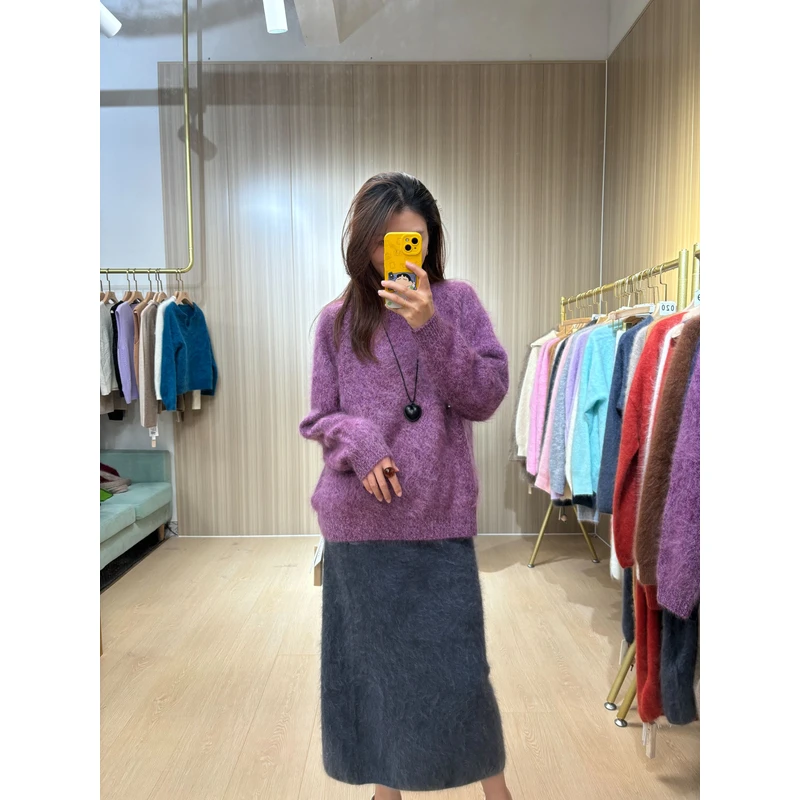 【羽衣华裳】秋季新款潮牌时尚六合股花纱加厚圆领