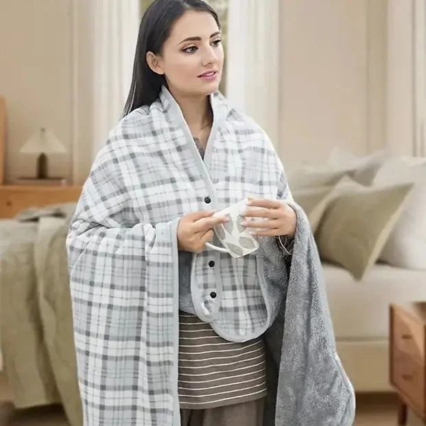 【四季必备】带扣披肩毯亲肤办公室薄款披肩精品学生宿舍午休毯