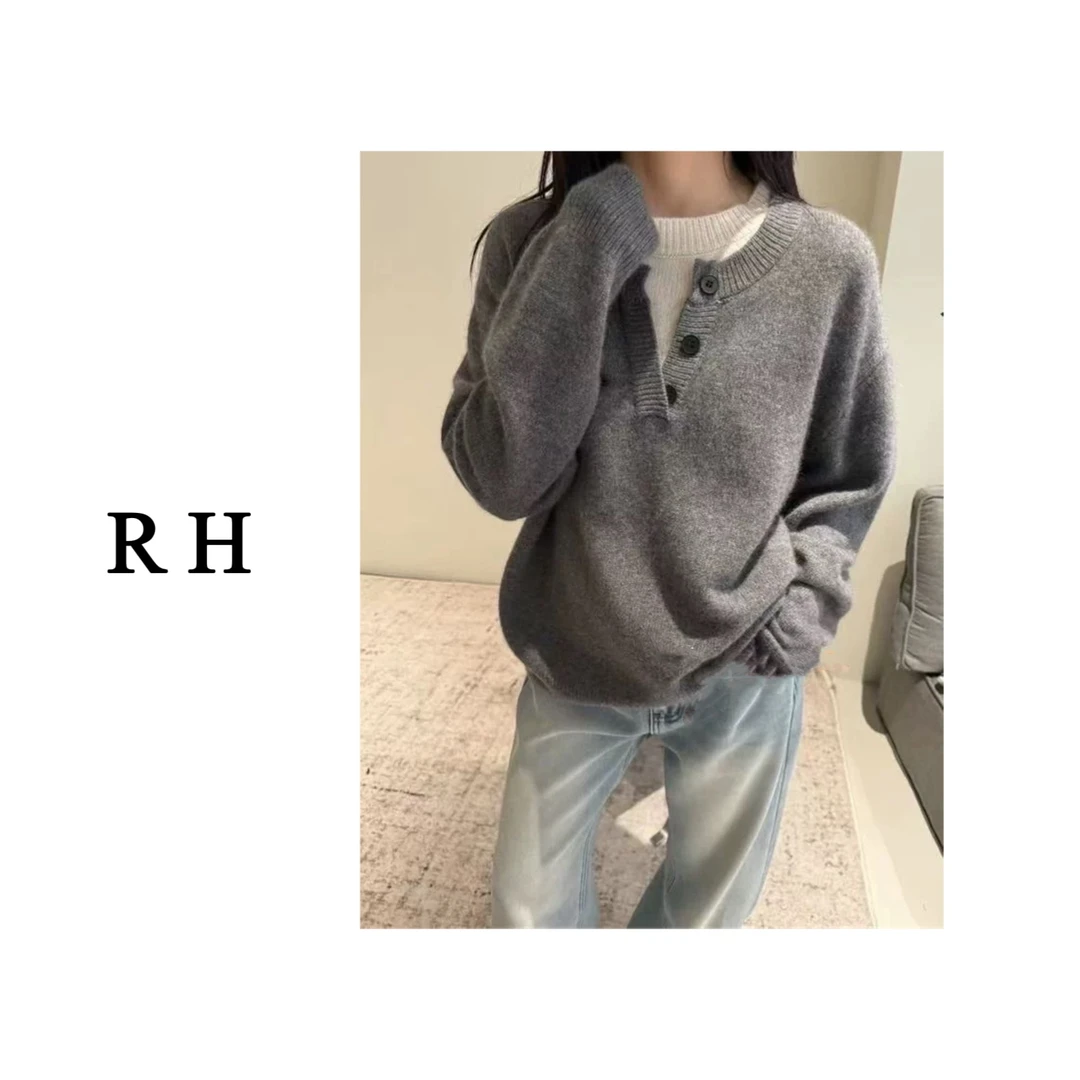 【RH】全羊毛撞色毛衣675-11