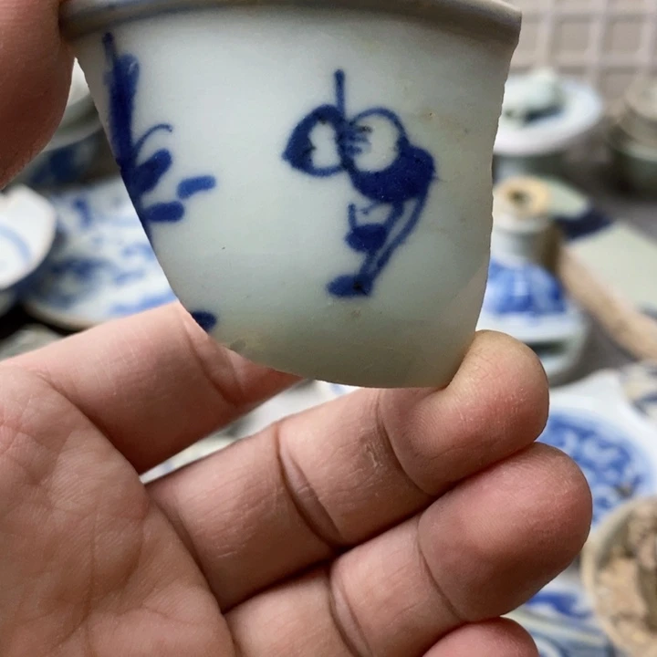 瓷片现代瓷器青花瓷片