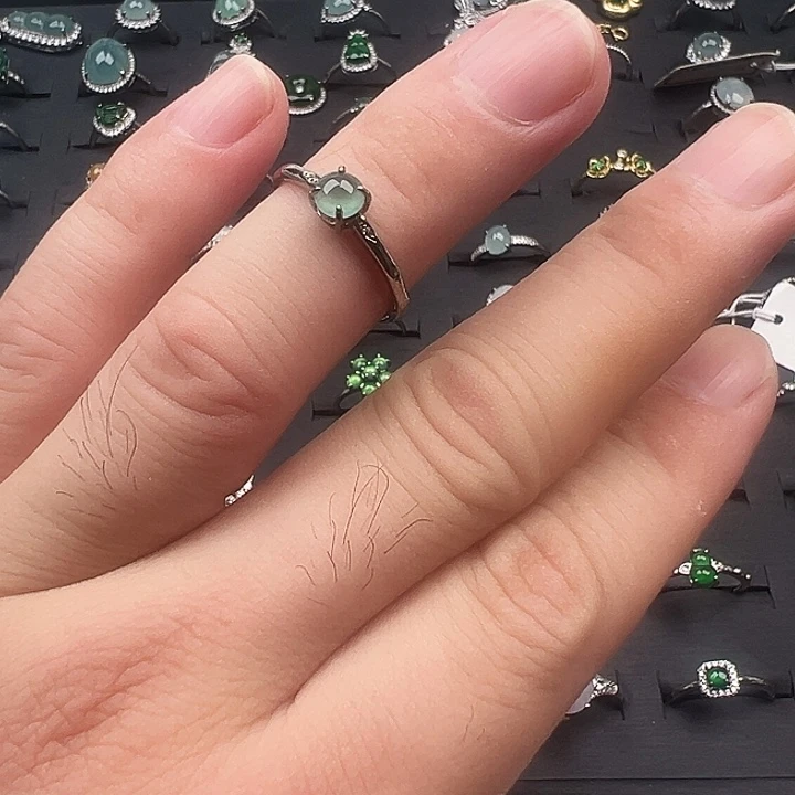 翡翠银S925镶嵌戒指