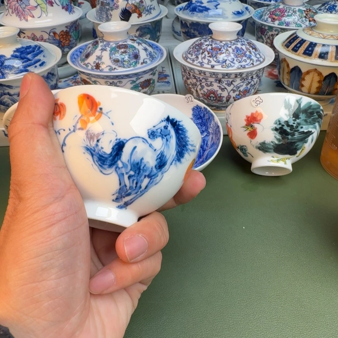 陶纯手工纯手绘茶具石头367