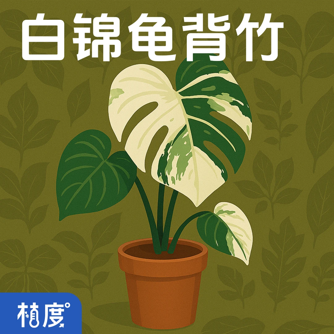 【植度 | 白锦龟背竹】白与深绿错落斑驳 心形分裂叶层次丰富艺术感