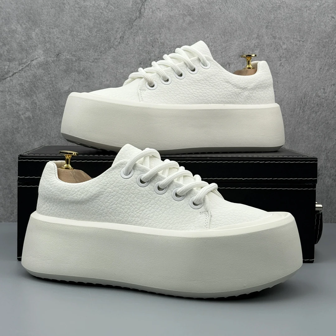 松糕鞋男2025新款厚底增高小白鞋时尚百搭男潮鞋低帮大头休闲板鞋