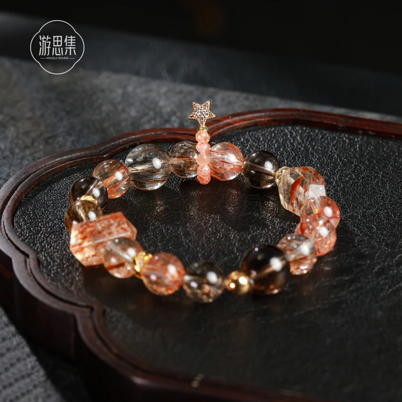 【枫岸】天然黑金超七手串高级大气精致只进不出吸金手串旺女必备