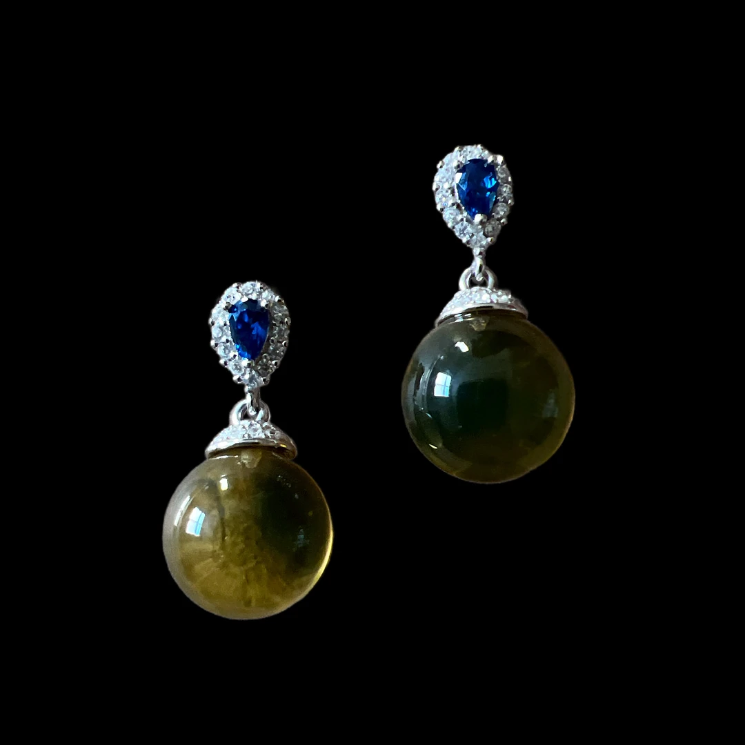 V9934蓝珀耳坠孤品