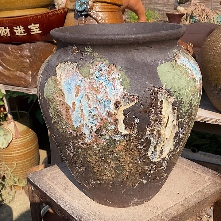 紫砂花盆口21.5高度30瑕疵