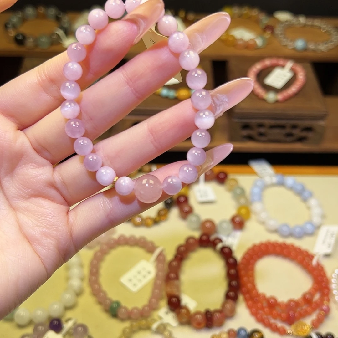 银S925镀金镶嵌手串水晶紫锂辉9301