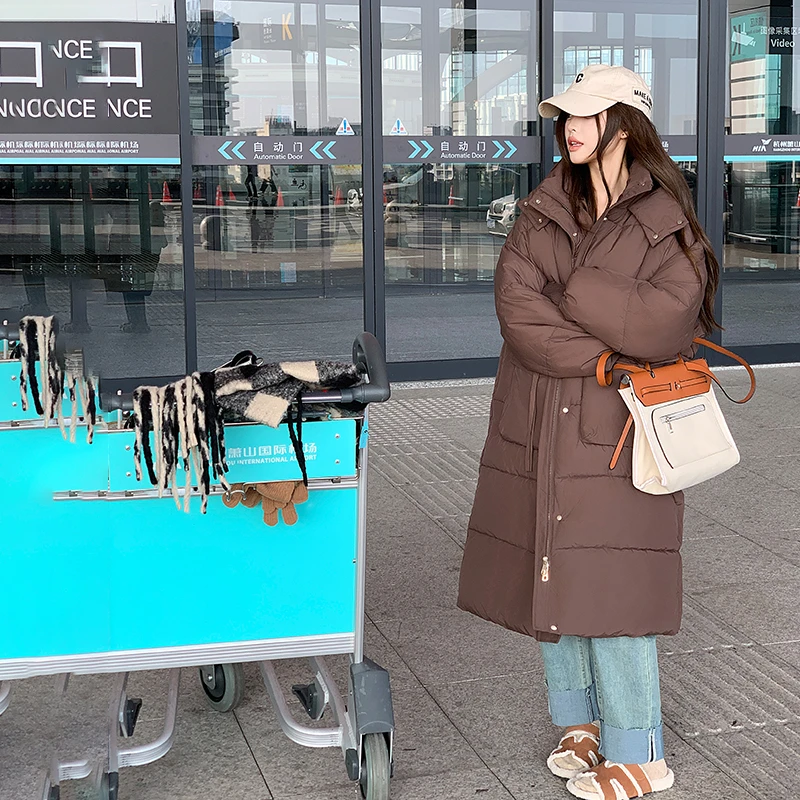 外套冬装女女士棉衣连帽不褪色收腰保暖宽松棉服秋冬韩版时尚棉袄