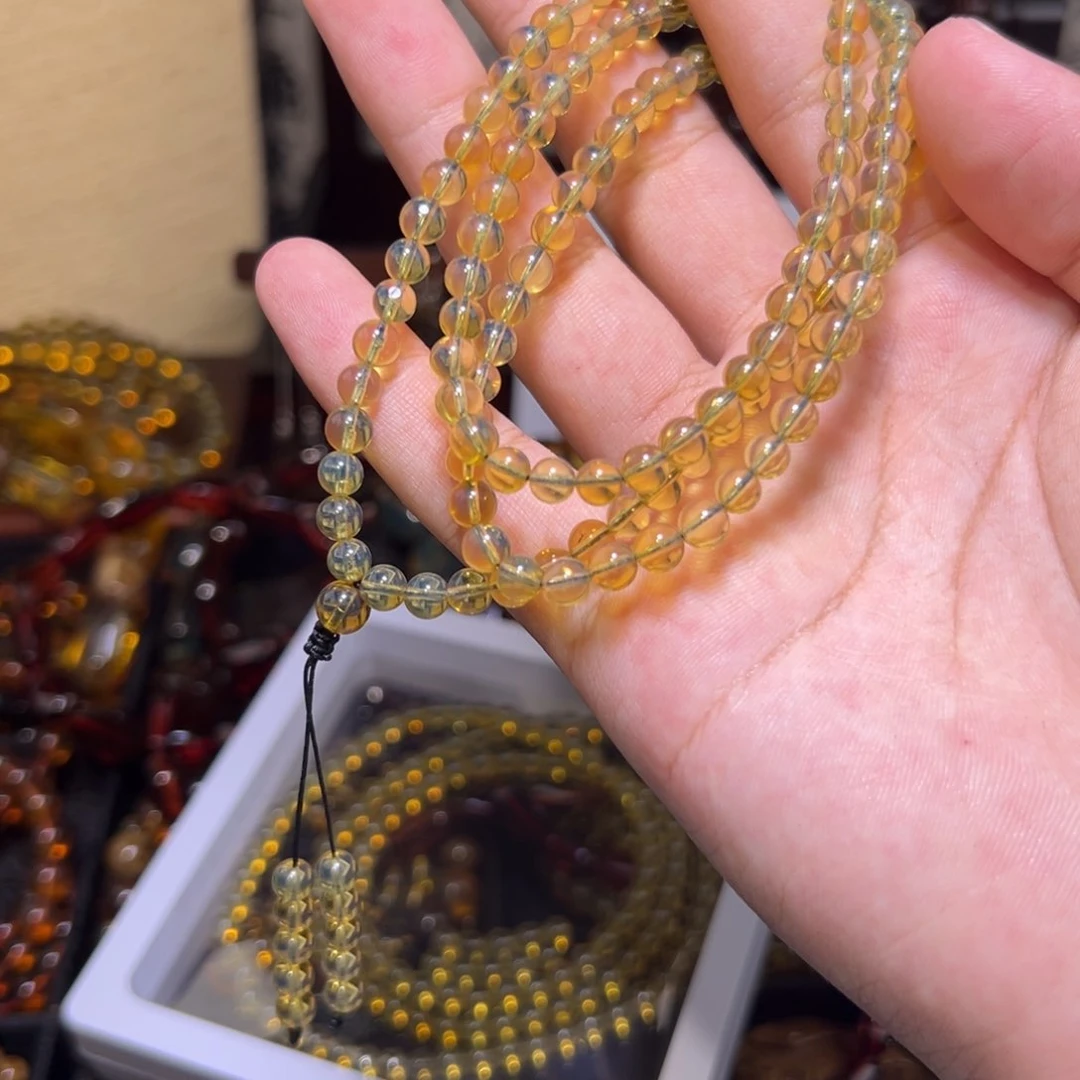 未镶嵌颈饰琥珀5mm蓝珀108