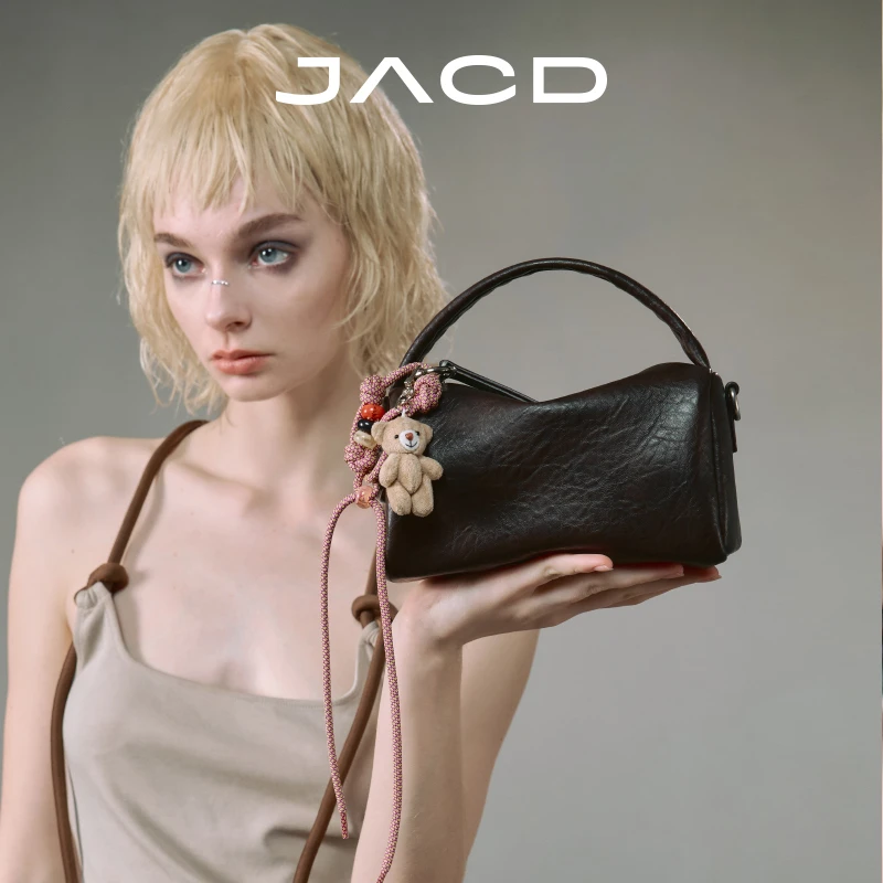 JACD高级感软皮枕头包包女式25新款斜挎包女时尚百搭圆筒单肩包