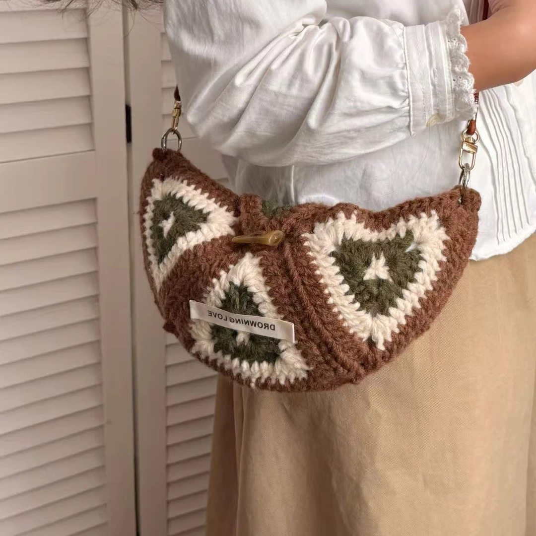 不会游泳的鱼女士|粗羊毛牧语田园包手工钩针编织diy材料包