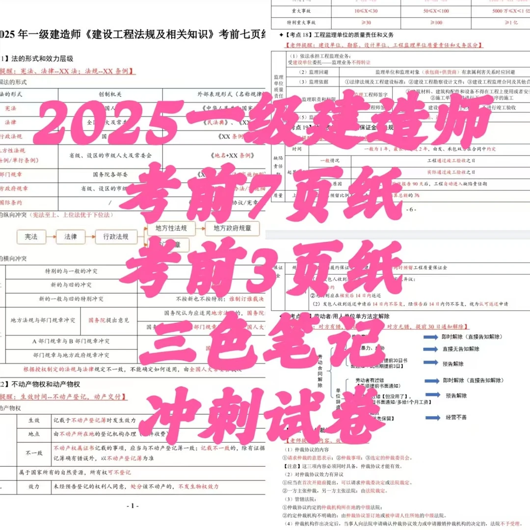 2025一建三色笔记一级建造师历年真题在线题库app（支持打印）