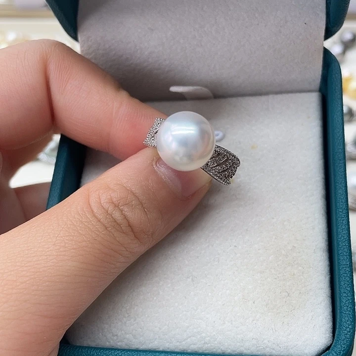 海水珍珠戒指银S925镶嵌