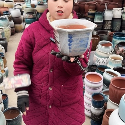 口21高15瑕疵盆子。
