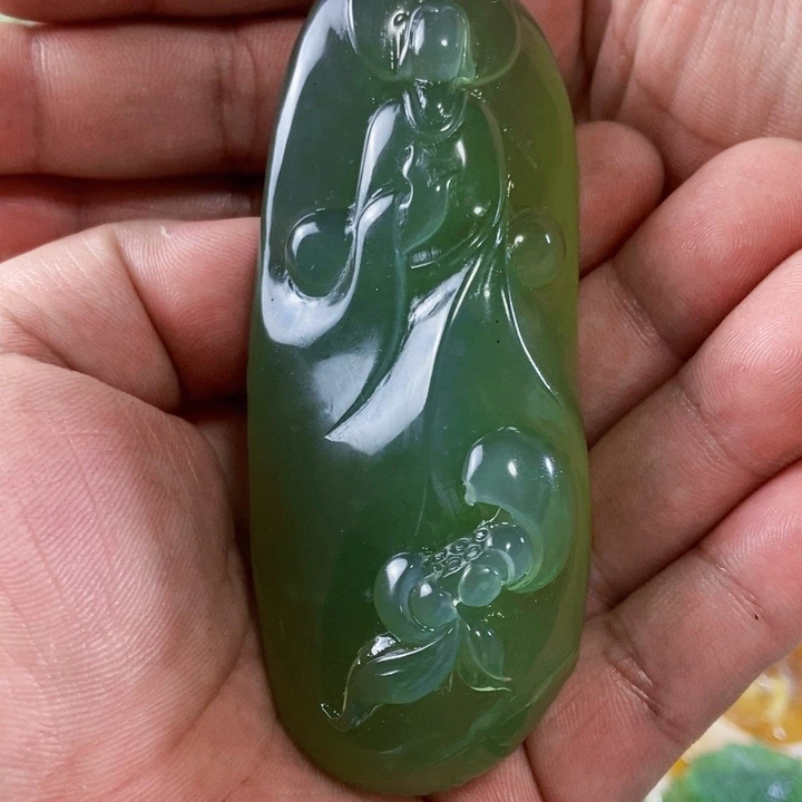 岫玉手把件未镶嵌姜*