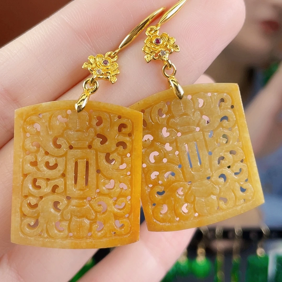 翡翠未镶嵌耳饰饰品