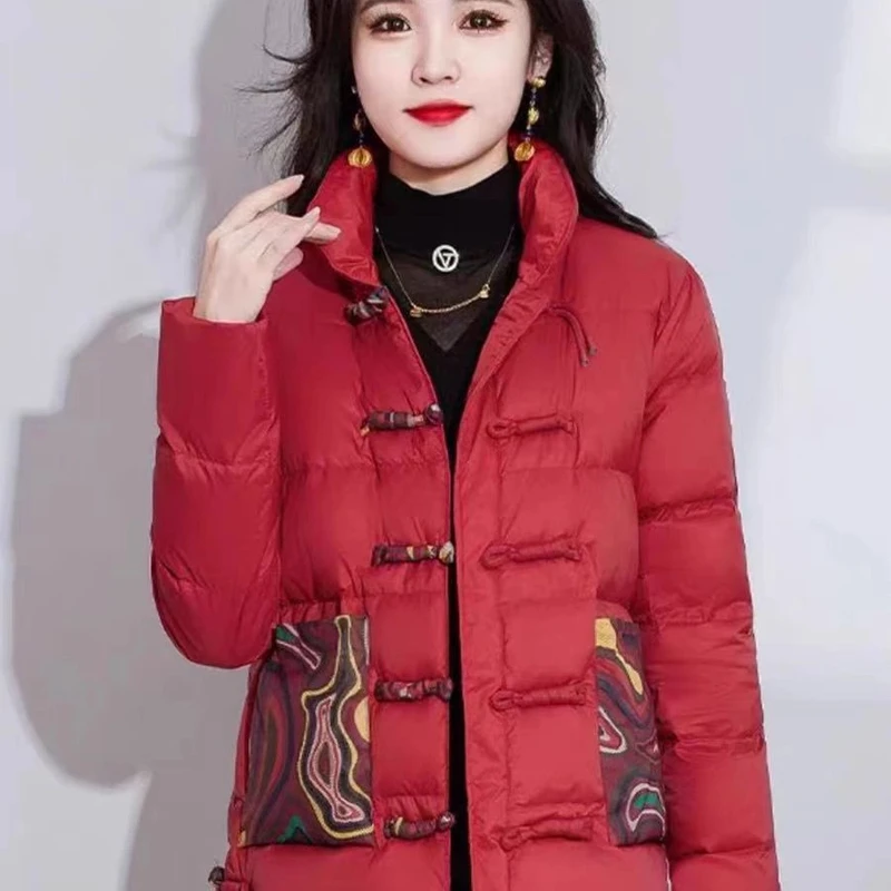 Y897女士国风立领时尚秋冬短款外套