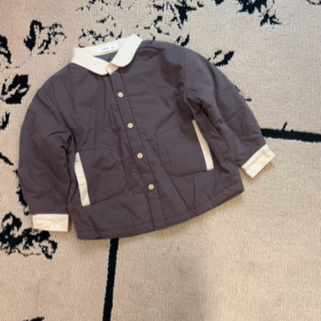 【编号Q630】140390540-07-儿童拼色棉衬衫紫色-VOOTOO