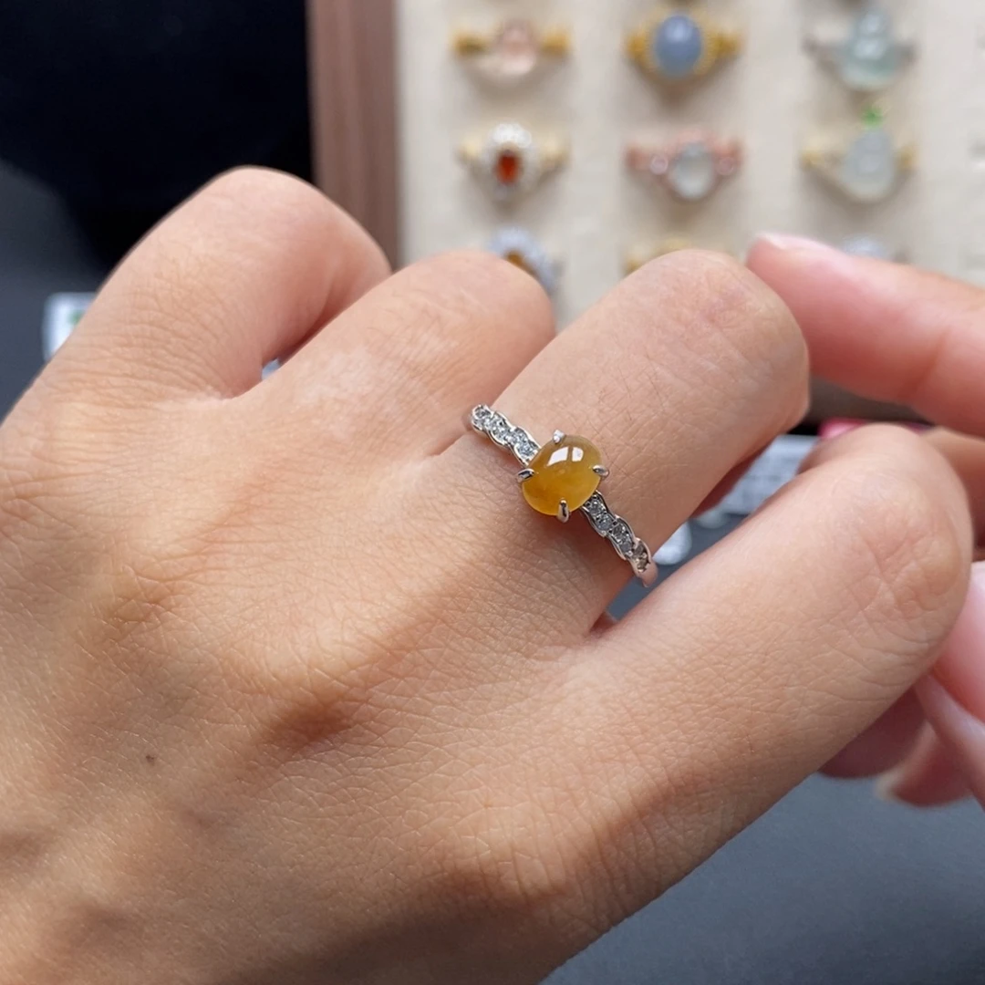 翡翠银S925镶嵌戒指