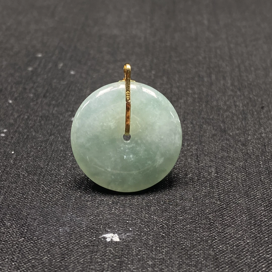 7天然缅甸翡翠A货18k晴水扣子/800001/上海嘉禾拍卖