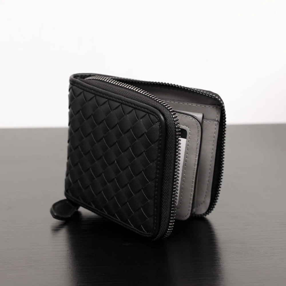 多折叠钱包男卡包真皮编织大容量风琴证件位零钱包多卡位卡包女款