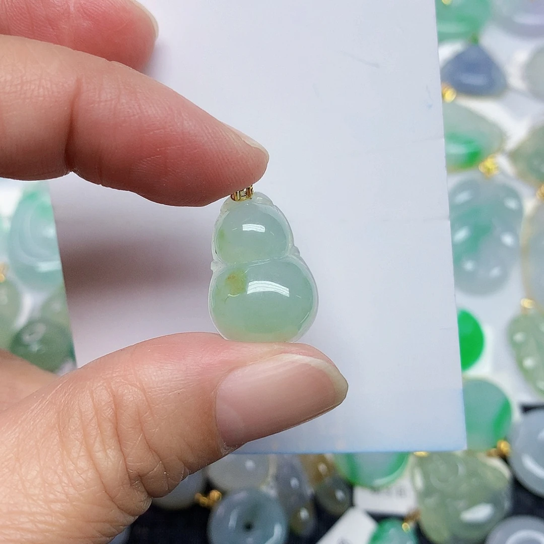 翡翠18K金镶嵌颈饰356789