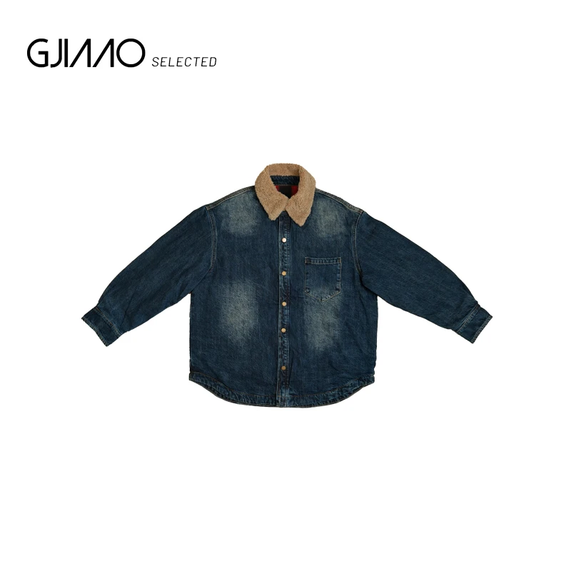 71601 内里红格牛仔外套