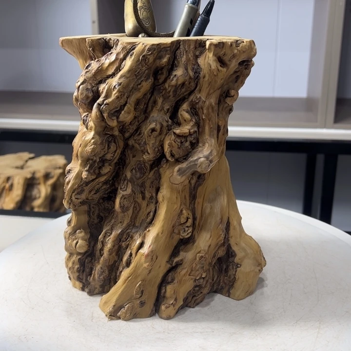 木石榴木榴疤茶桶笔筒