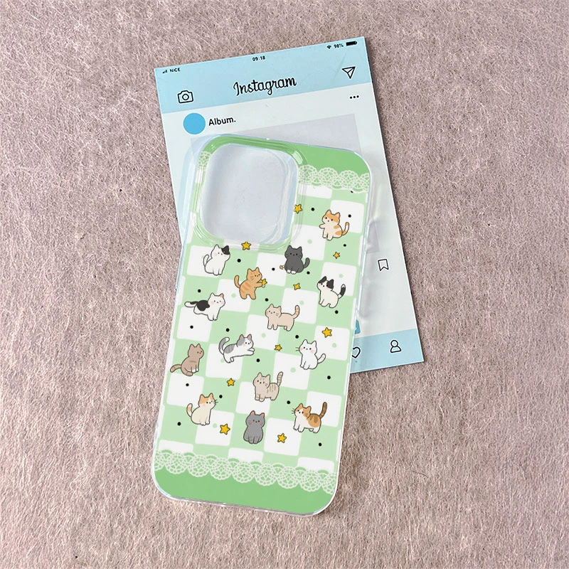满屏呆呆猫适用苹果13手机壳软iphone16pro/15小米vivo华为oppo套