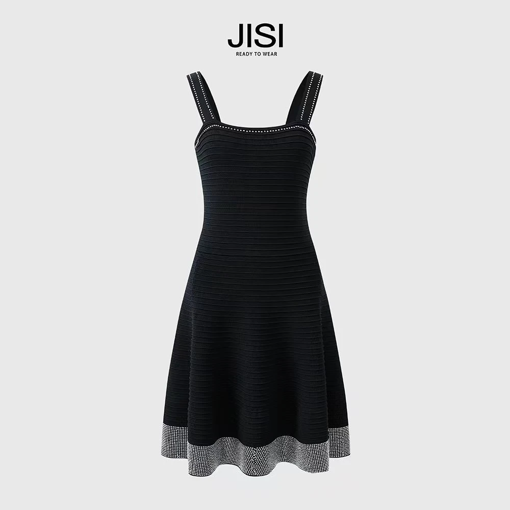 JISI 【星空巴黎】收腰显瘦吊带连衣裙-L24017