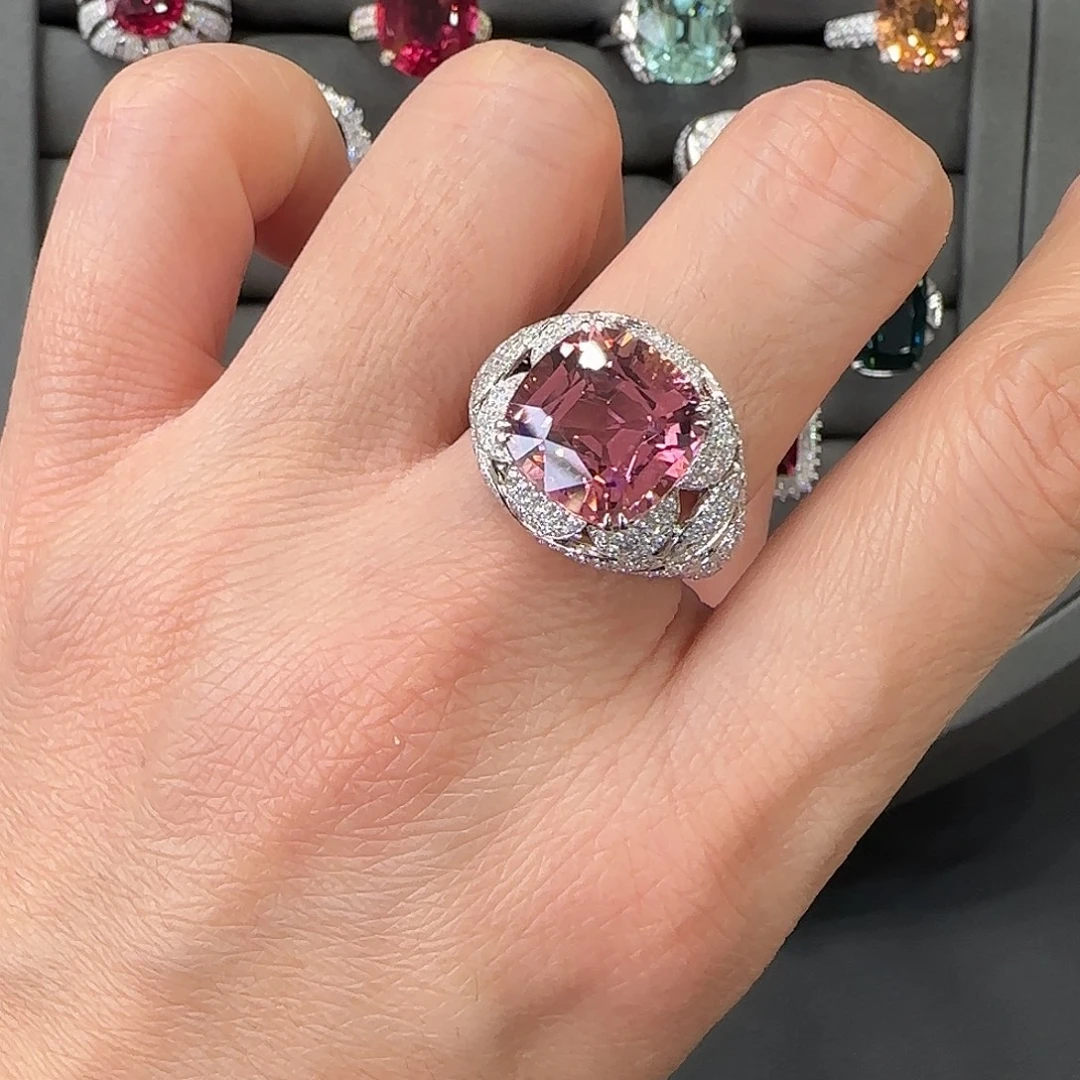 戒指碧玺18K金镶嵌7.13ct